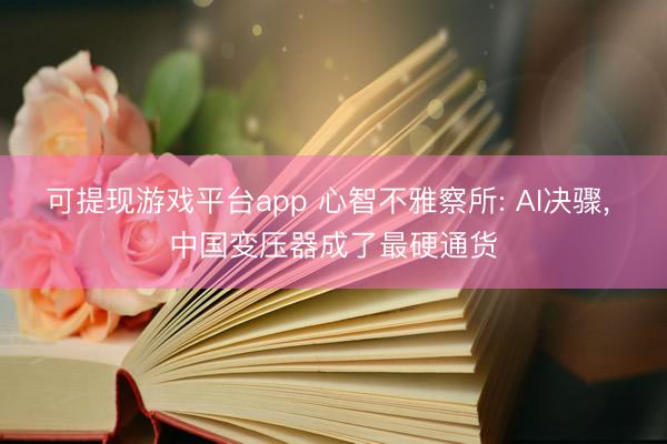 可提现游戏平台app 心智不雅察所: AI决骤， 中国变压器成了最硬通货