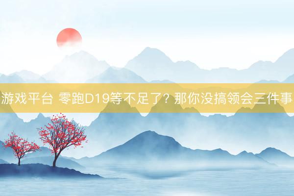 游戏平台 零跑D19等不足了? 那你没搞领会三件事