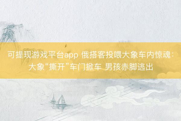 可提现游戏平台app 俄搭客投喂大象车内惊魂：大象“撕开”车门掀车 男孩赤脚逃出