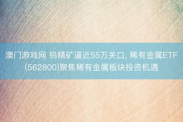 澳门游戏网 钨精矿逼近55万关口， 稀有金属ETF(562800)聚焦稀有金属板块投资机遇