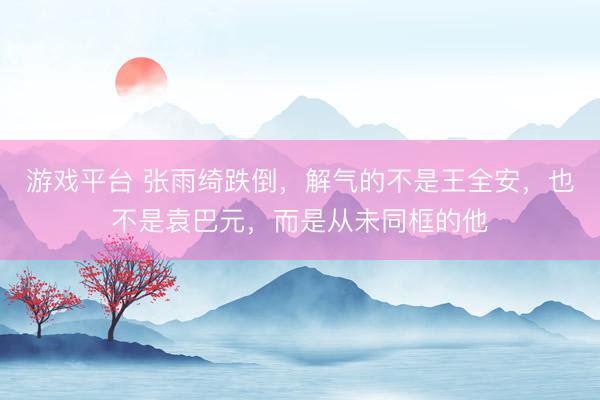 游戏平台 张雨绮跌倒，解气的不是王全安，也不是袁巴元，而是从未同框的他