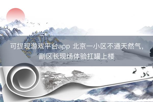 可提现游戏平台app 北京一小区不通天然气，副区长现场体验扛罐上楼