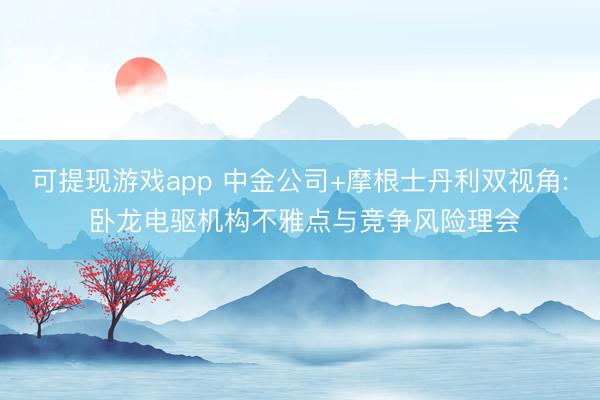 可提现游戏app 中金公司+摩根士丹利双视角: 卧龙电驱机构不雅点与竞争风险理会
